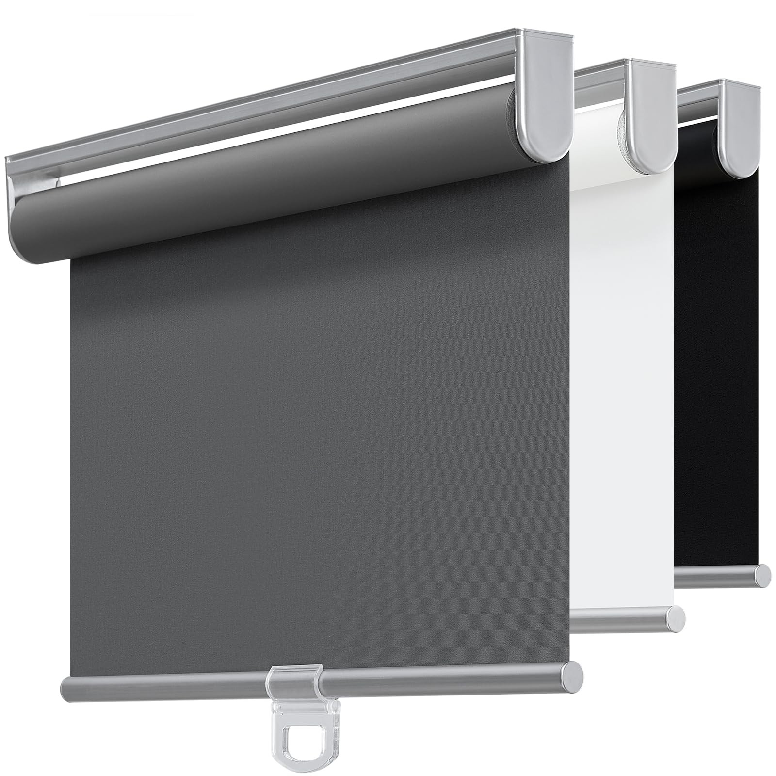 Cordless 100% Blackout Roller Shades for Windows,UV Protection Pull Down Shad…