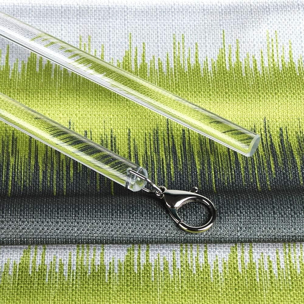 Curtain Pull Rod Set 2 Pack Acrylic Invisible Wardrobe Drapery Grommet Curtain