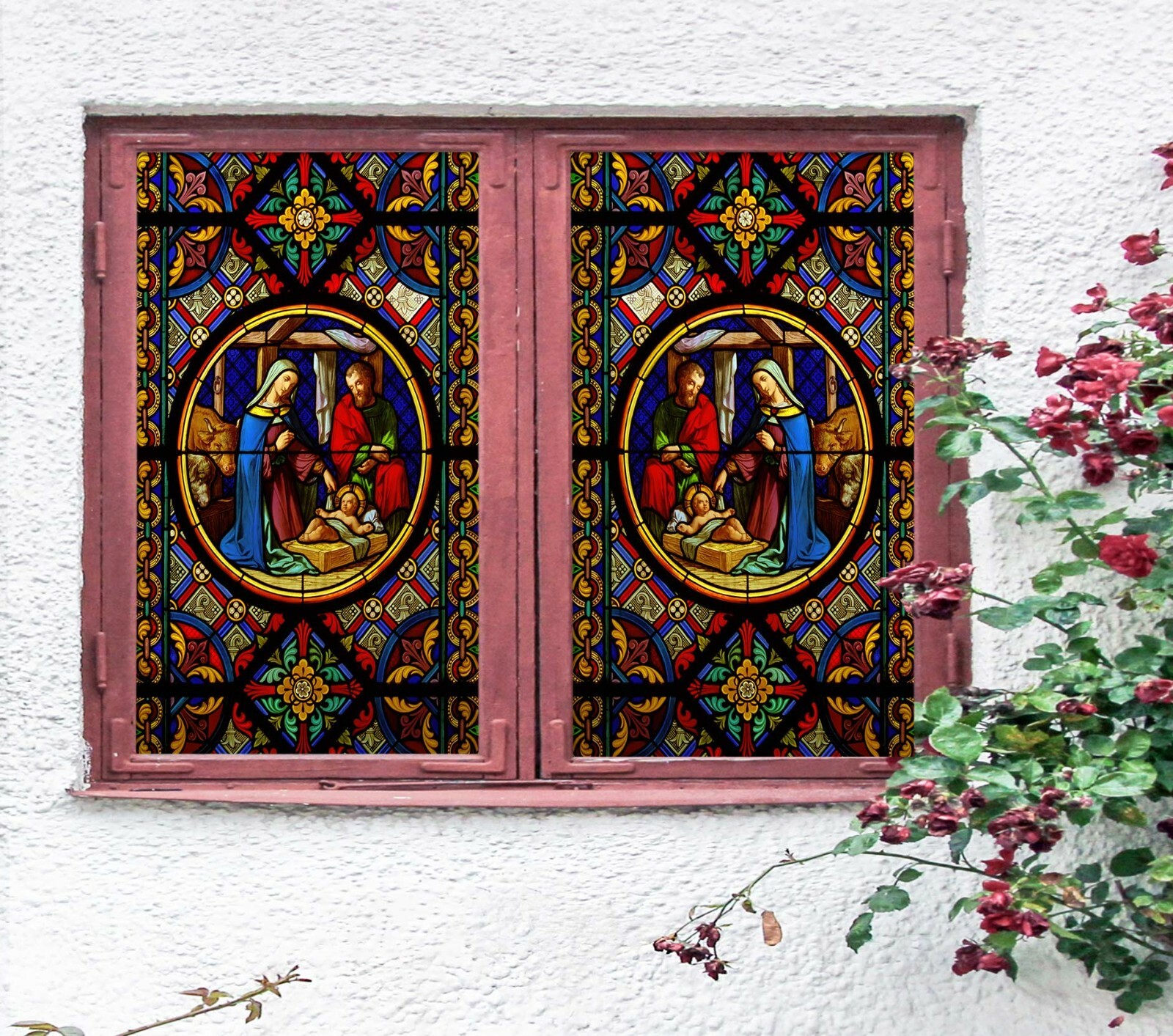 3D Red Man ZHU366 Window Film Print Sticker Cling Stained Glass UV Zoe