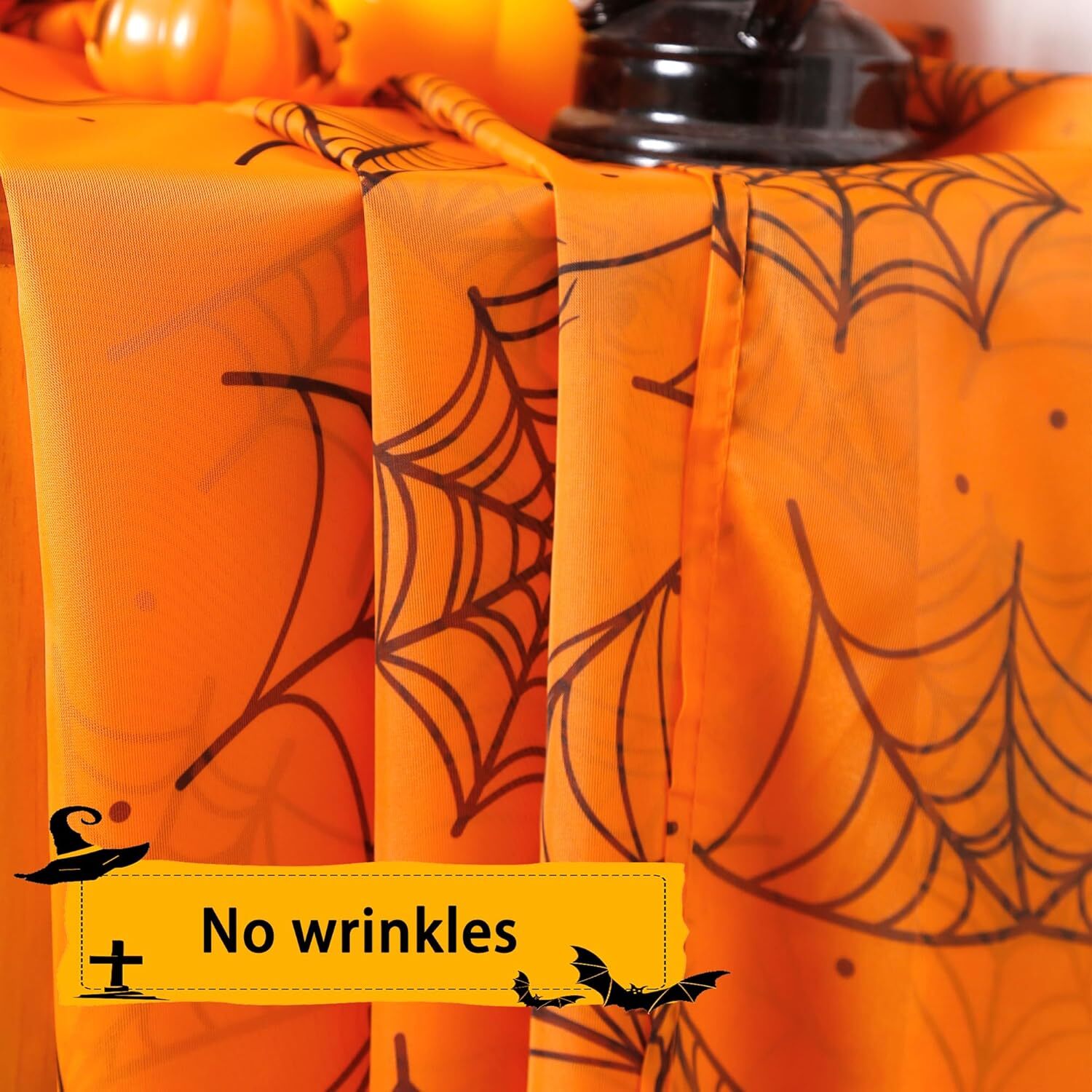Halloween Curtains for Living Room Orange Sheer Curtains Halloween Decorations
