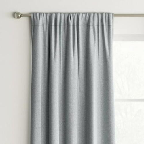 Room Essentials Heathered Gray Blackout Curtain Panel 42×63 Noise Reduction UV