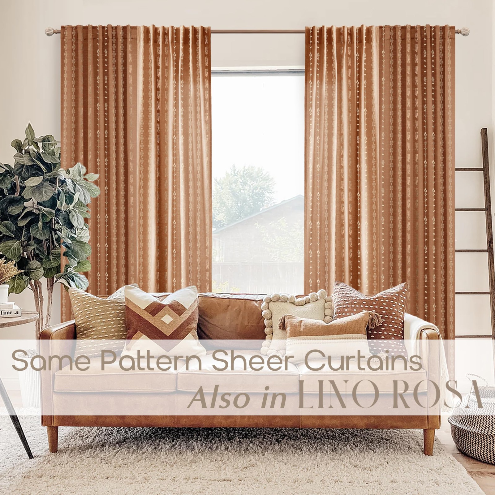 Boho Farmhouse Blackout Curtains 84 Inch Length 2 Panels Set for Bedroom Livi…
