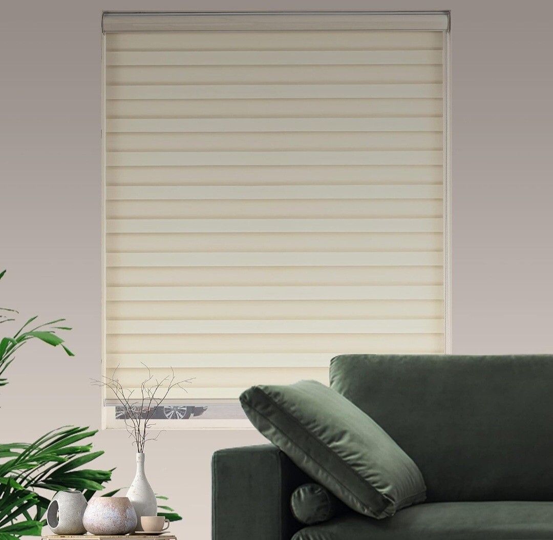 Blind Dual Layer Polyester Zebra Roller Light Filtering Sheer Shades 20″W x 72″L