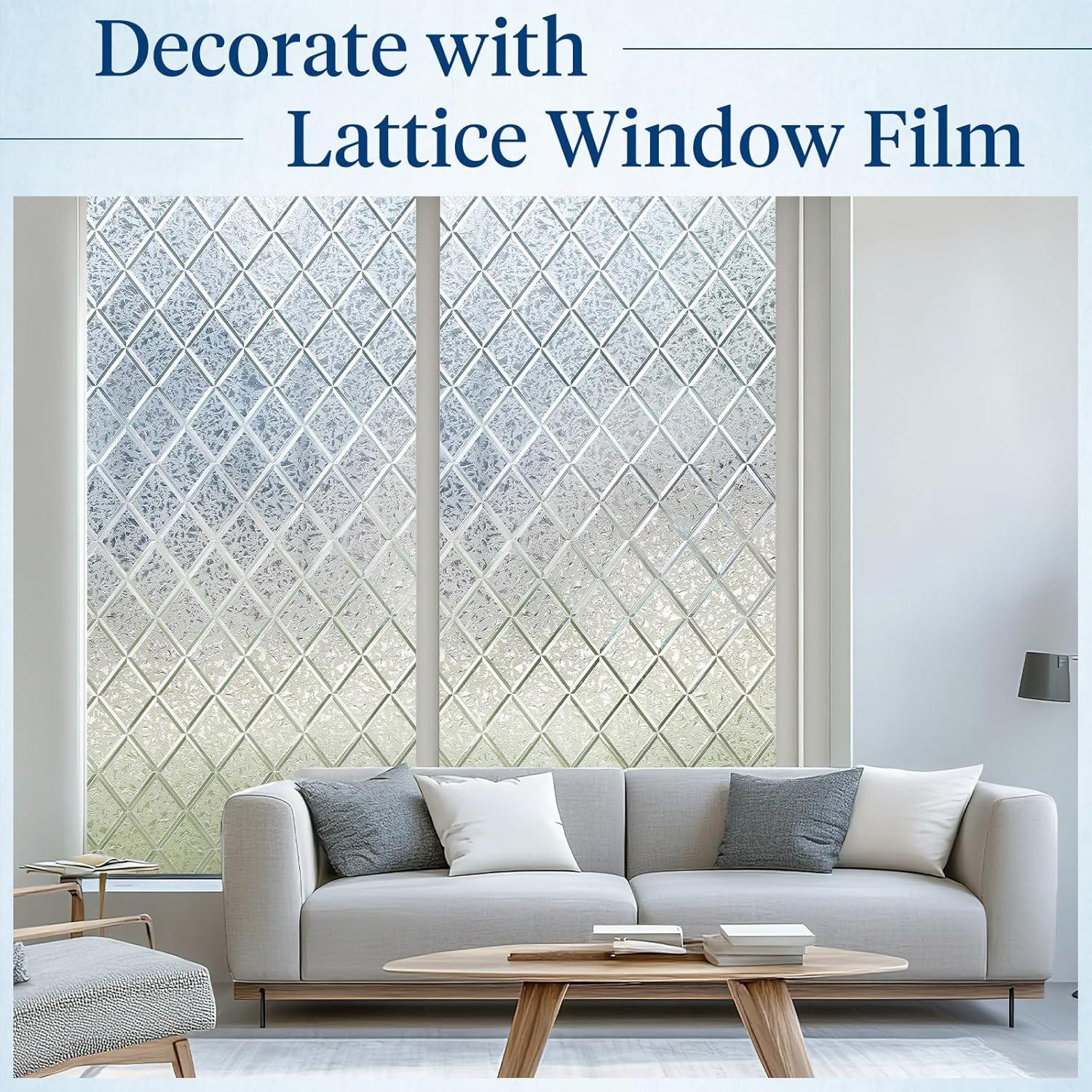 Window Privacy Film Decorative Frosted Glass Window Film, Sun Blocking Stained G