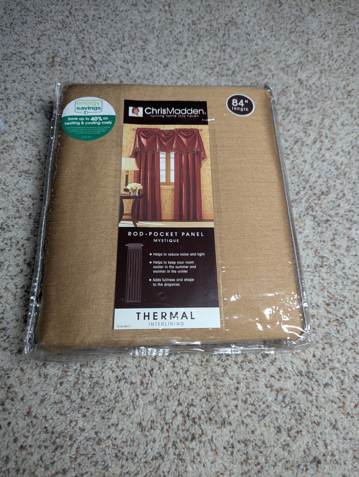 Chris Madden JC Penney Aspen Gold Curtains Lined Rod Pocket Panel 54 x 84″ Drape