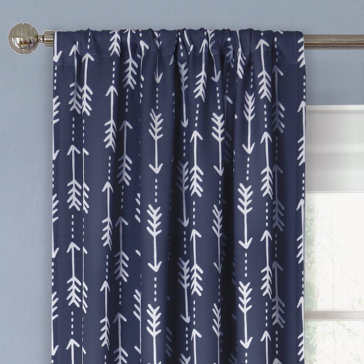 Better Homes and Gardens Arrows Single Curtain Panel Blue – 52” x 84”
