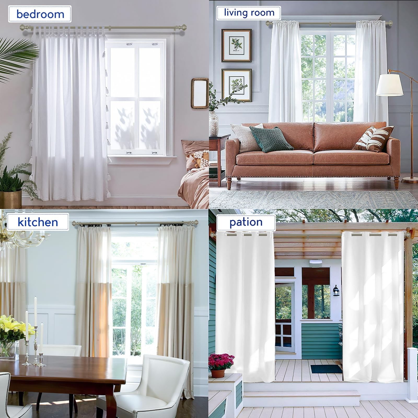 Nickel Heavy Duty Adjustable Decorative Window Curtain Rod 3/4 In 4884 Inch