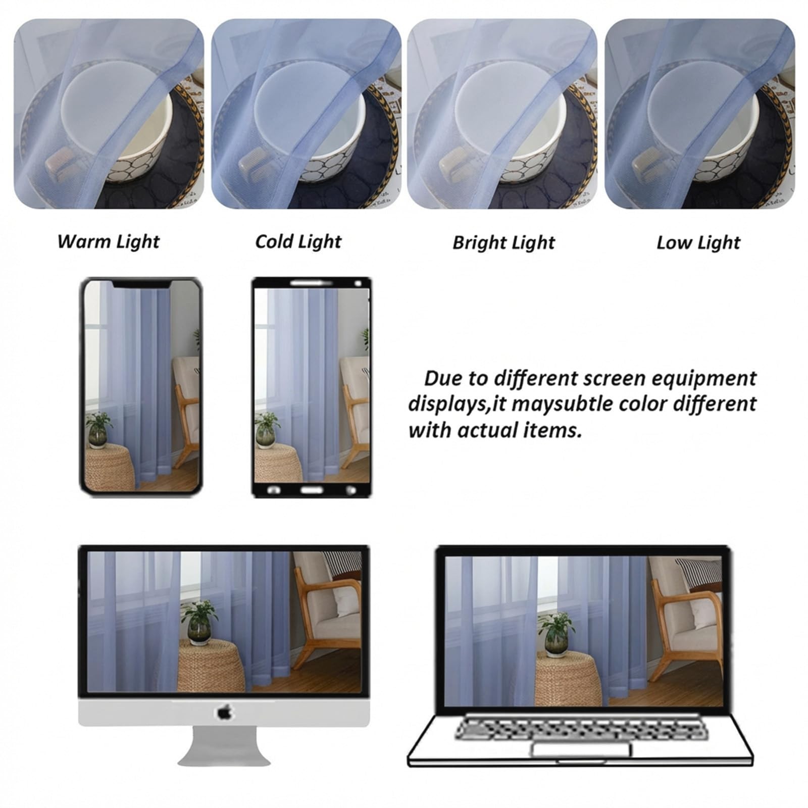 Sheer Tier Curtains 24 Inch Length – Small Window Kitchen Curtains for Bathroom