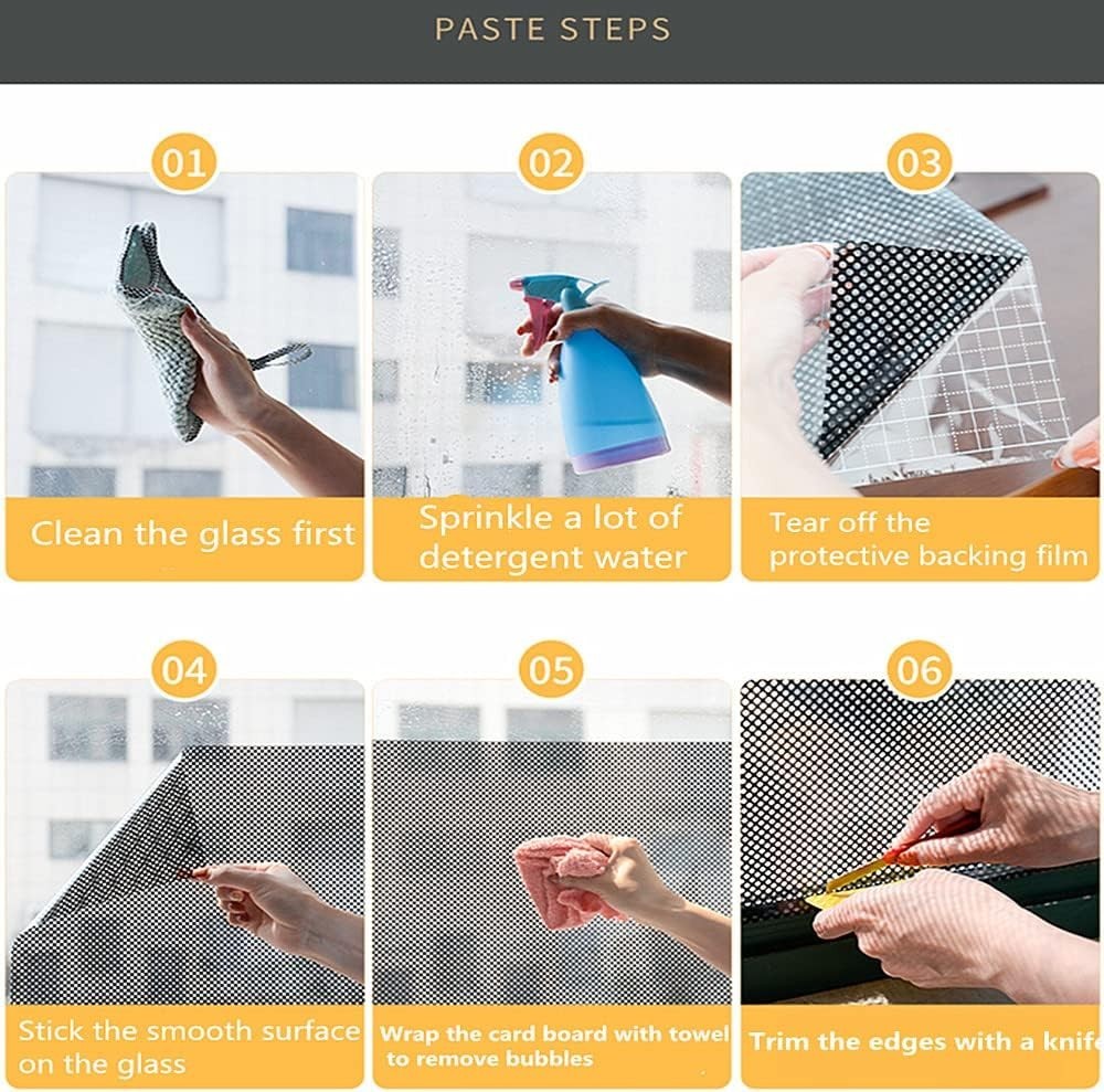 One-way Perforated Black Vinyl Privacy Window Film Electrostatic Adhesive Glass