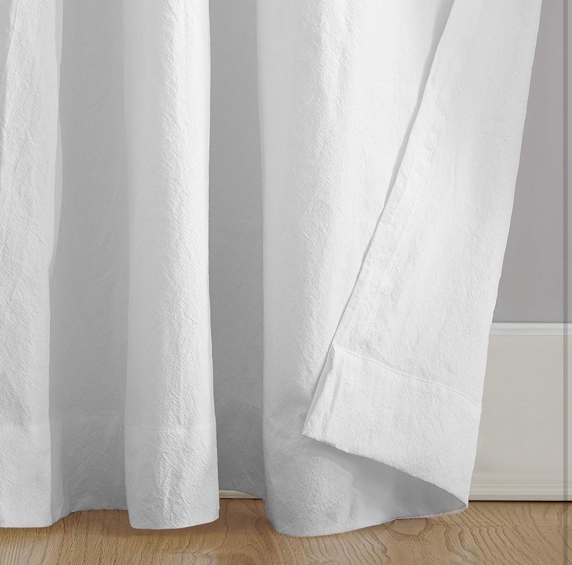 Archaeo Washed 100% Cotton White Twist Tab Curtain 52″ x 108” New (2-panel)