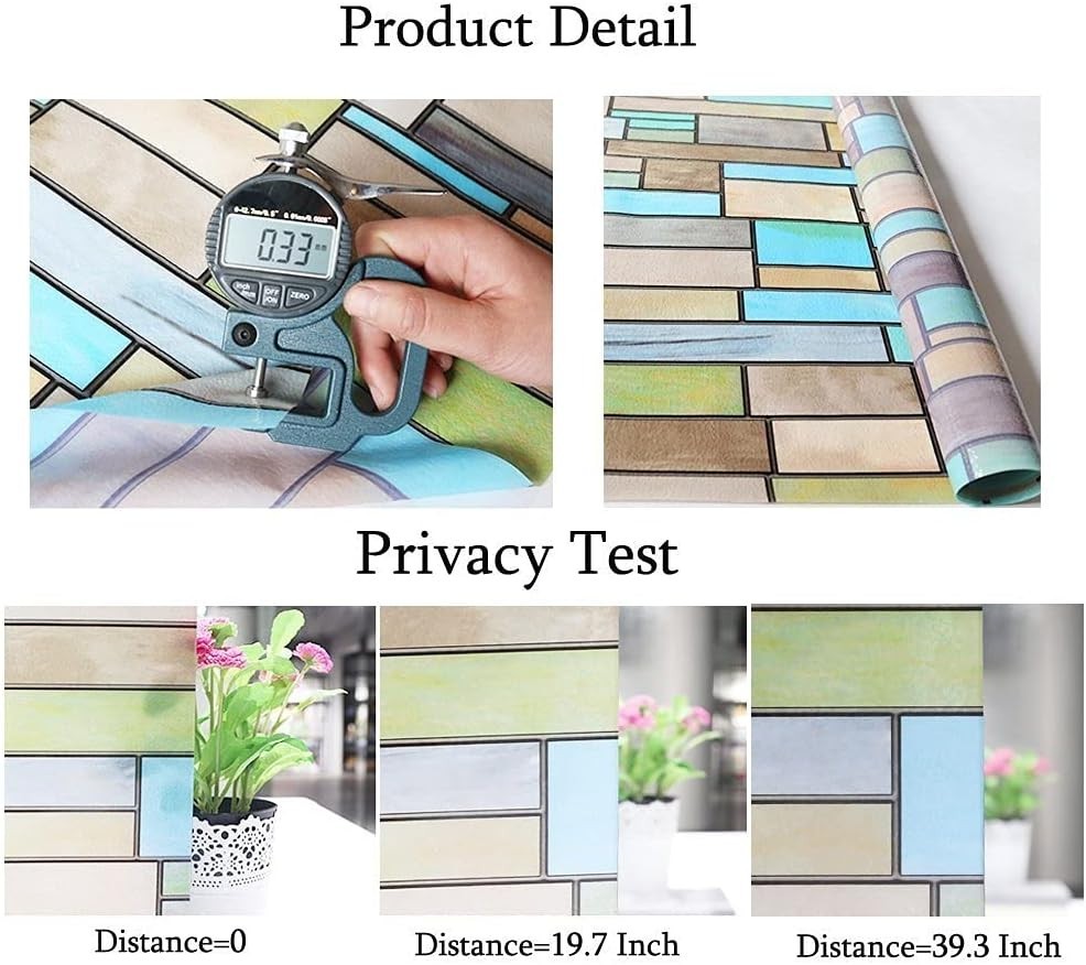 17.7″ x 78.7″ Decorative Privacy Window Film – Reusable for Any Smooth Surface