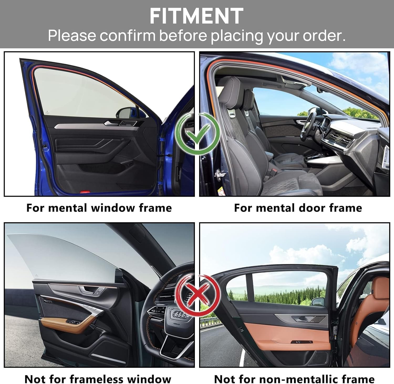 CARGEN Universal Side Window Sun Shade Magnetic Privacy Blinds Car Black