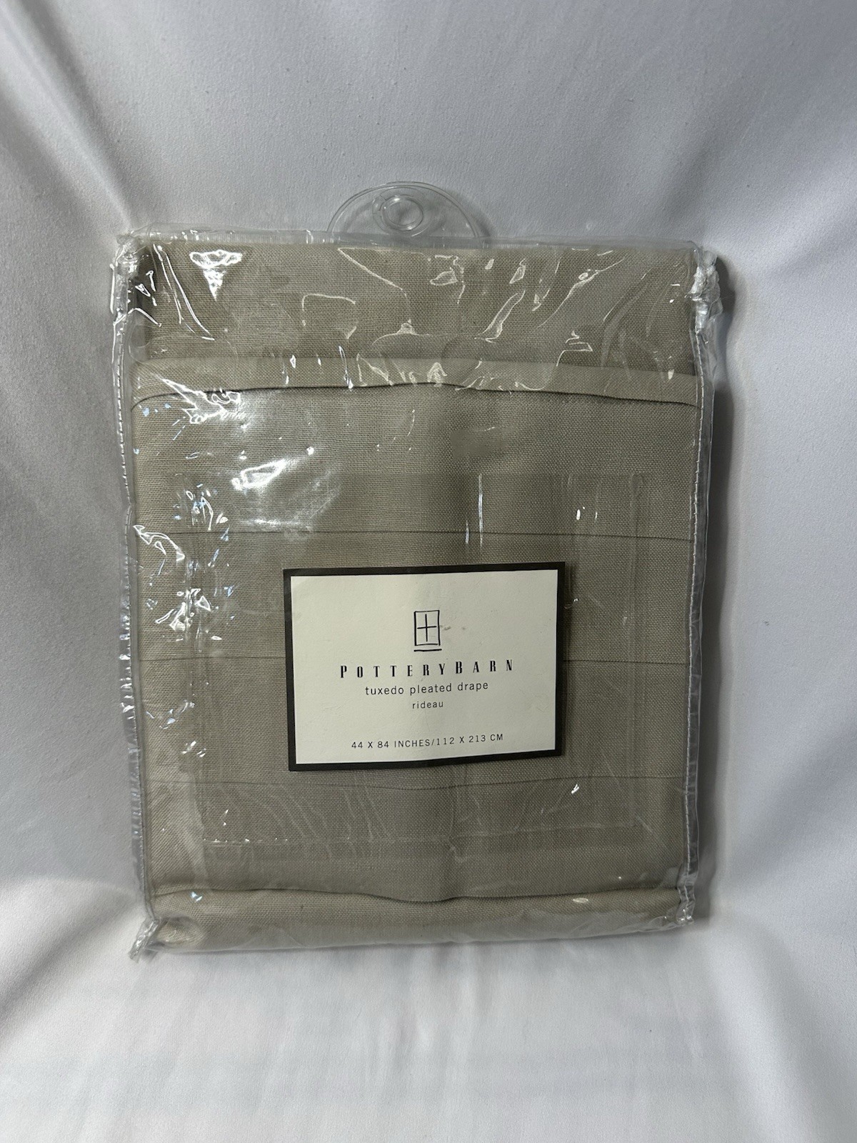 Vintage Pottery Barn Tuxedo Pleated Drape Flax 44″x84″ Linen/Cotton