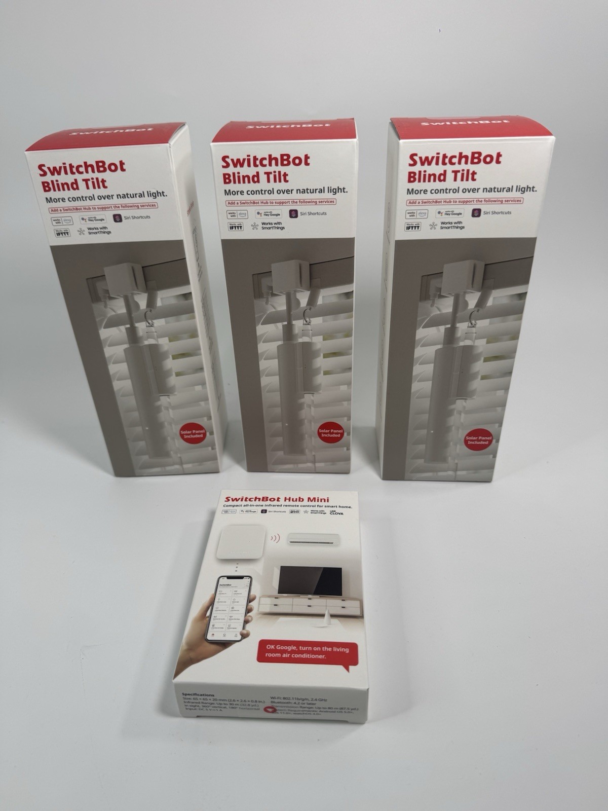 SwitchBot Smart Motorized Blinds Kit – Blind Tilt 3 Pack with Hub Mini W2701600