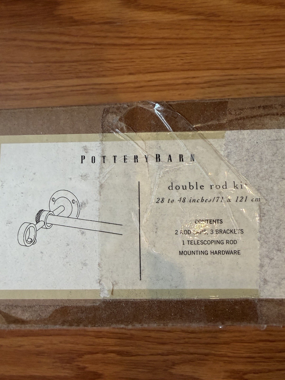 Pottery Barn Double Rod Kit, 28-48 Inches Bronze NEW