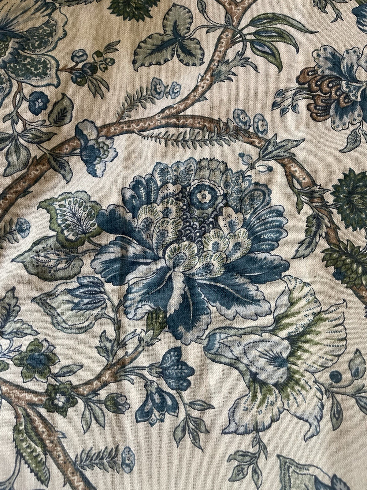 CURATED KRAVET 2-Panel Curtain Set Jacobean Blue Garden Floral Cotton 50X96 NWT