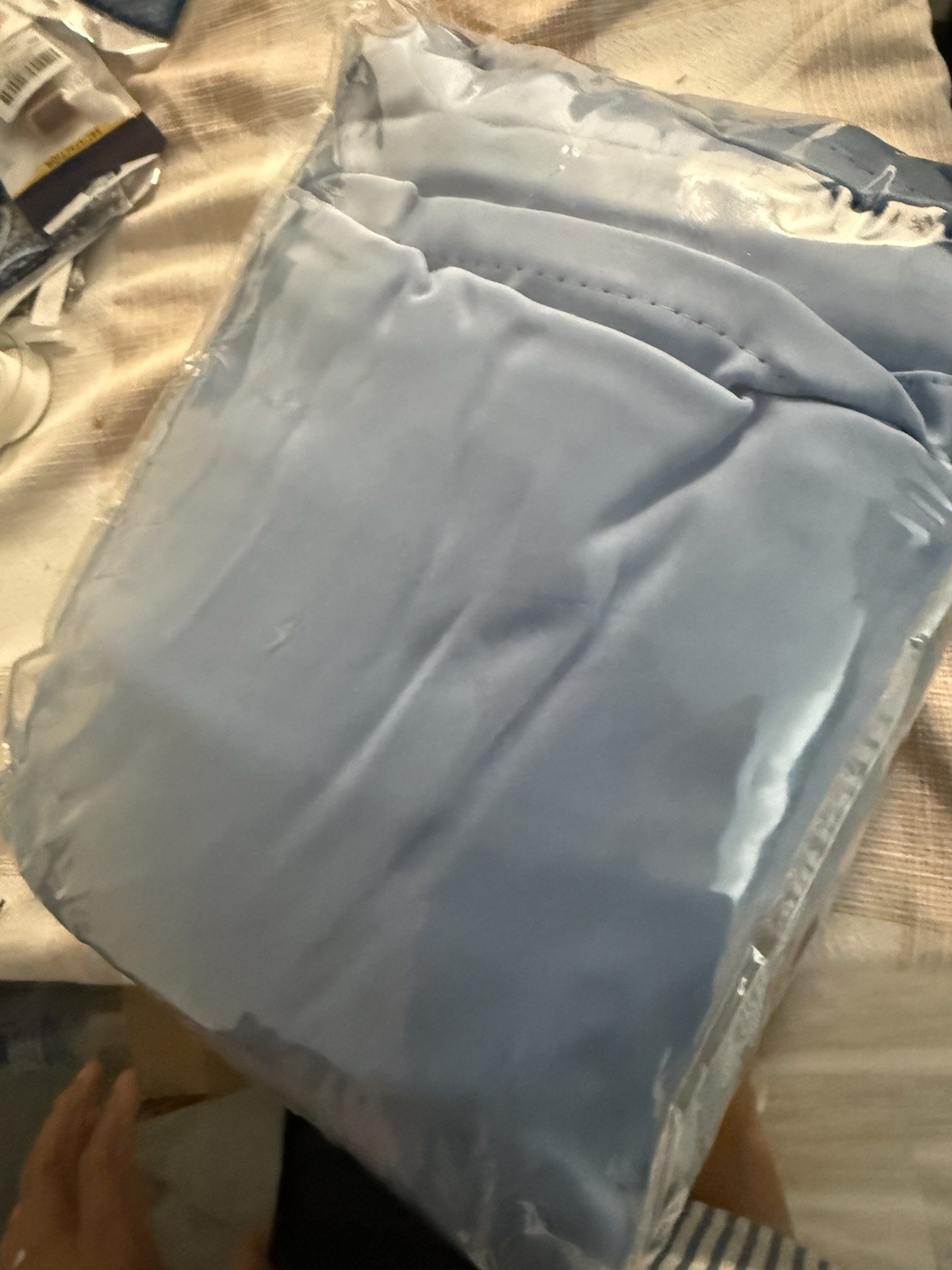 Blue Solid/Plain Curtain Panels Back Tab with Adjustable Hooks for Adults