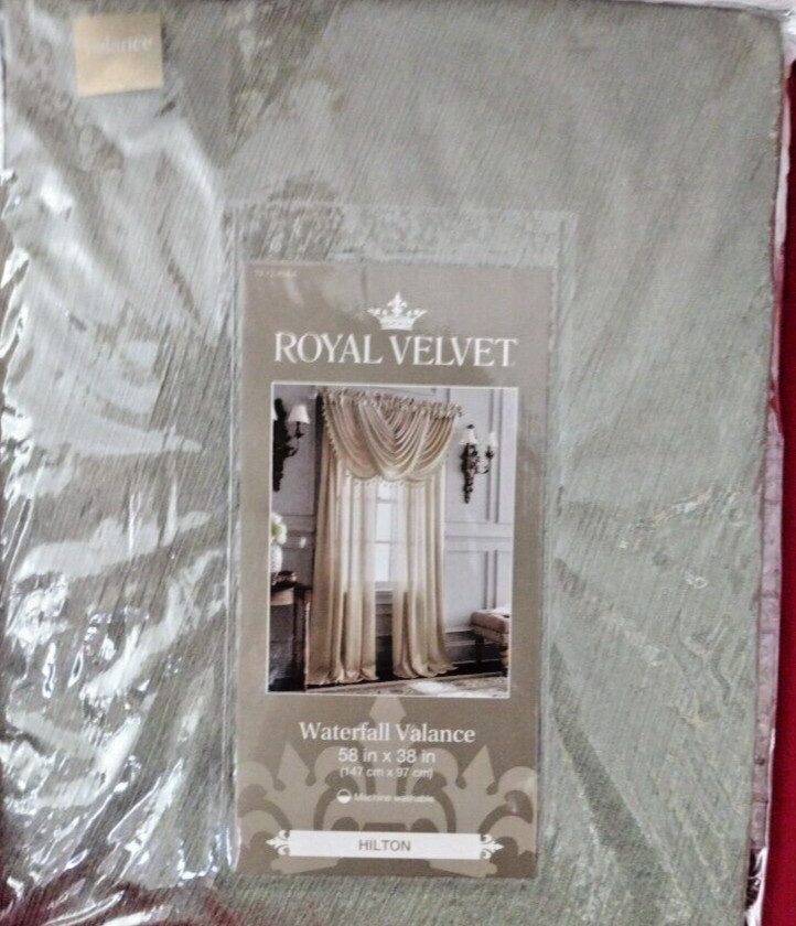 JCP, HILTON, Waterfall Valance, Evening Sage, 58″ x 38″ Royal Velvet / NIP