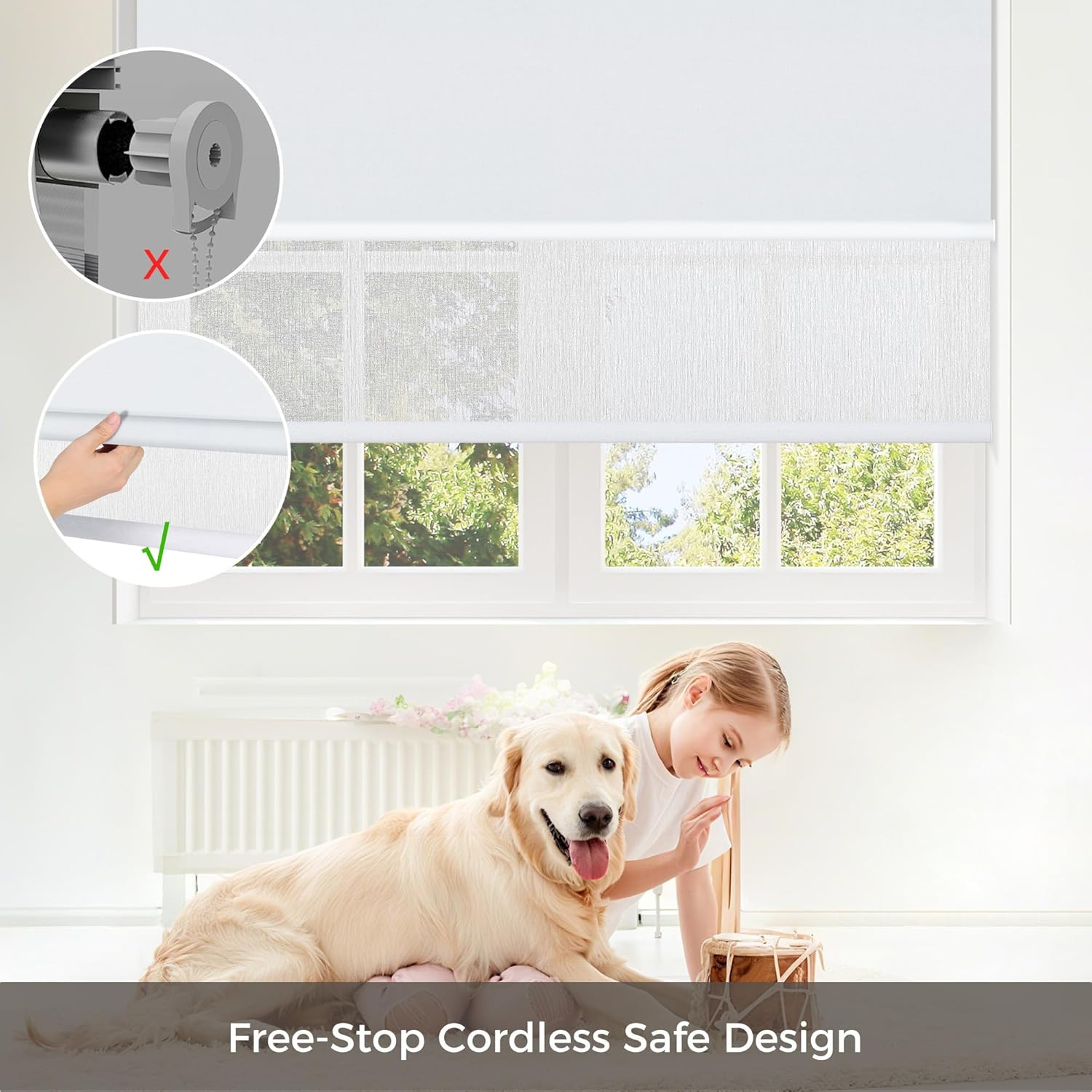 Cordless Dual Roller Shades, Blackout & Light Filtering, 24″ W X 72″ H