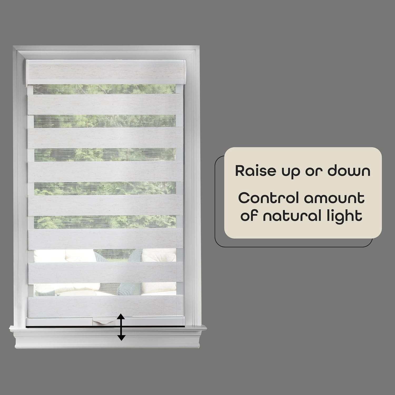 Cordless Celestial Sheer Double-Layered Window Roller Shade – 33 Inch Width X 72