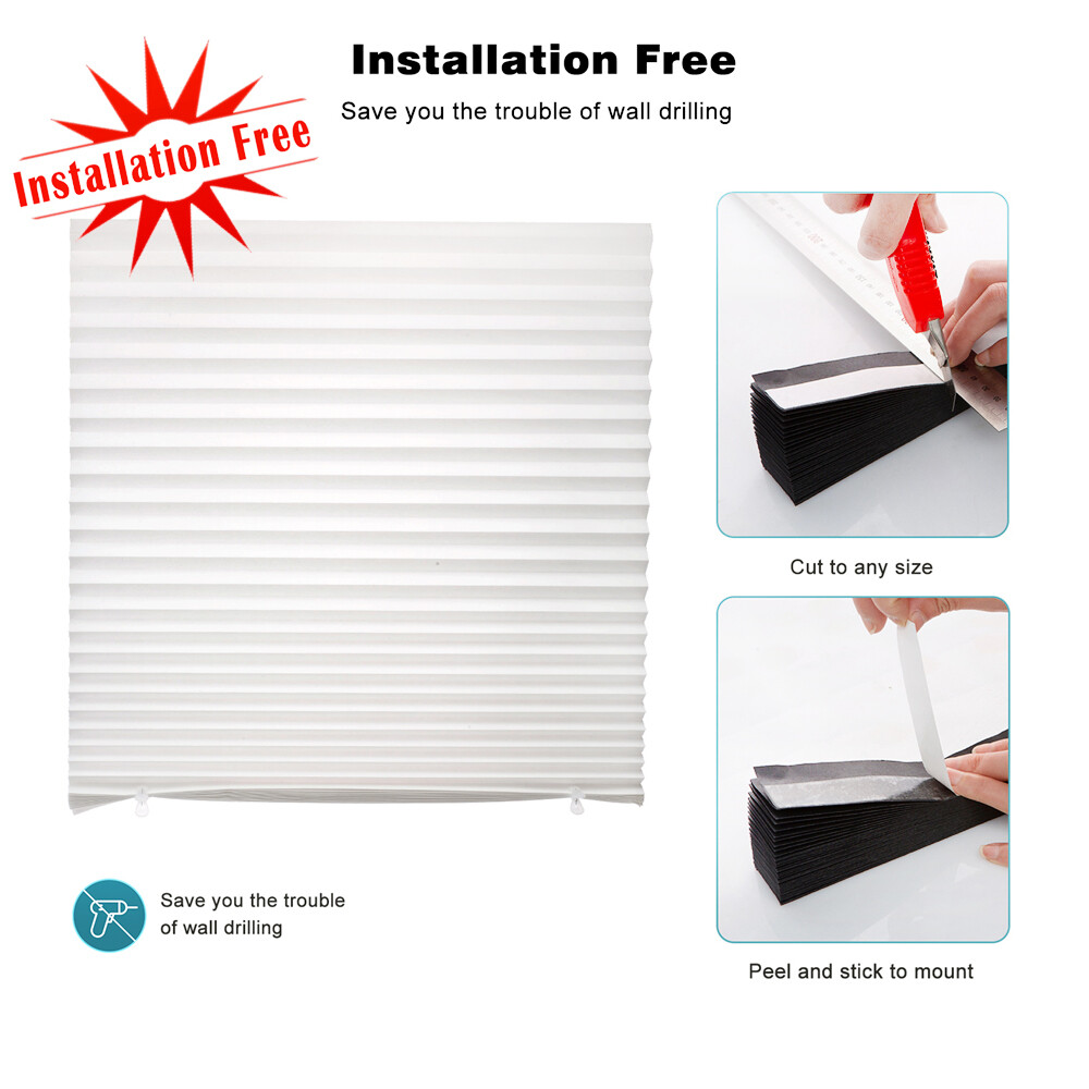 6 Pack Light Filtering Pleated Paper Shades Window Blinds 36″x72″-3 Colors