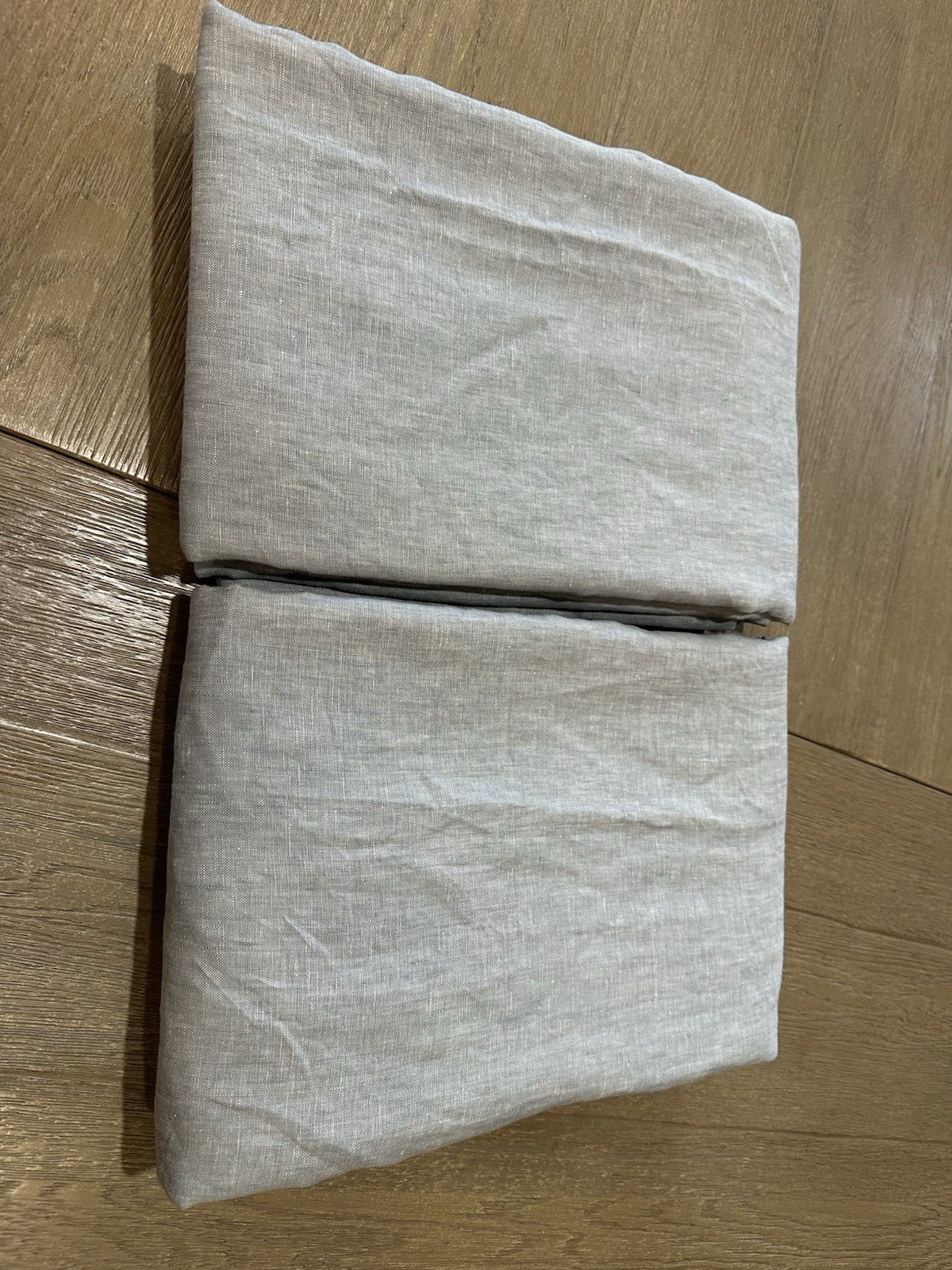 West Elm European Flax linen 48×84 2 PANELS Chambray Melange blackout