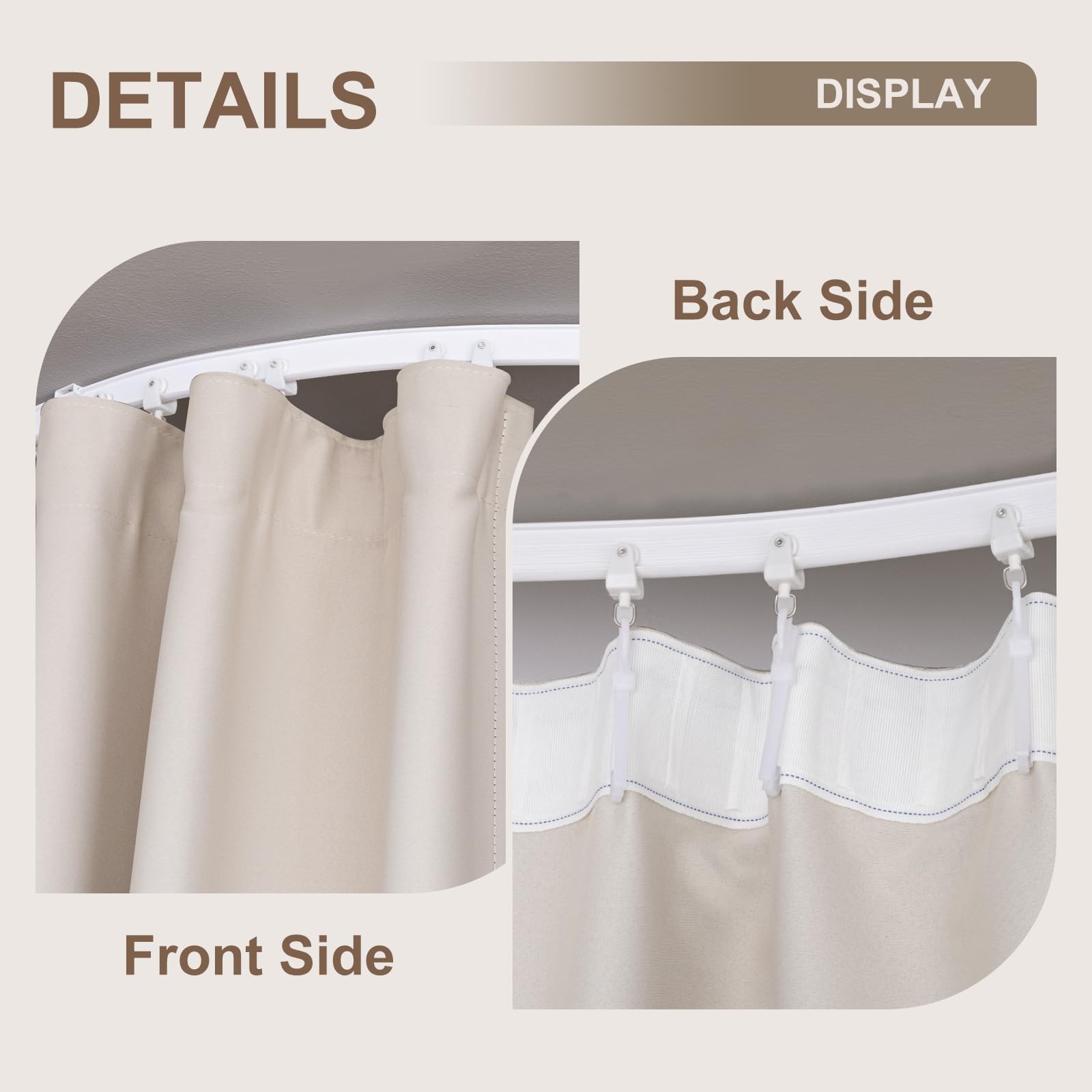 MaKefeile Room Divider Curtains & Flexible Bendable Tracks Set,Privacy Divide…