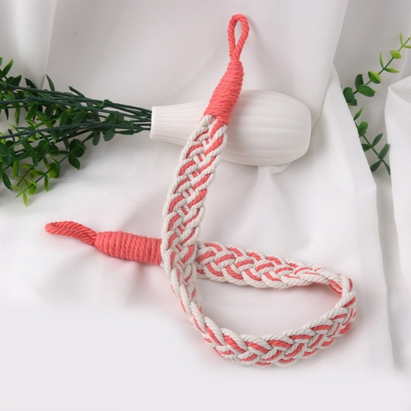 2 Pack Woven Window Curtain Tie Multipurpose Fabric Organizers for Home Decors
