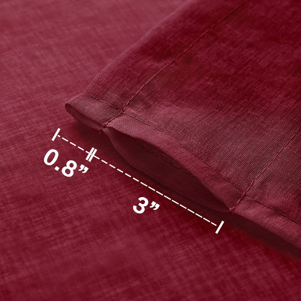 Red Sheer Curtains 84 Inches Long, Romantic Transparent Valentines Day Voile …
