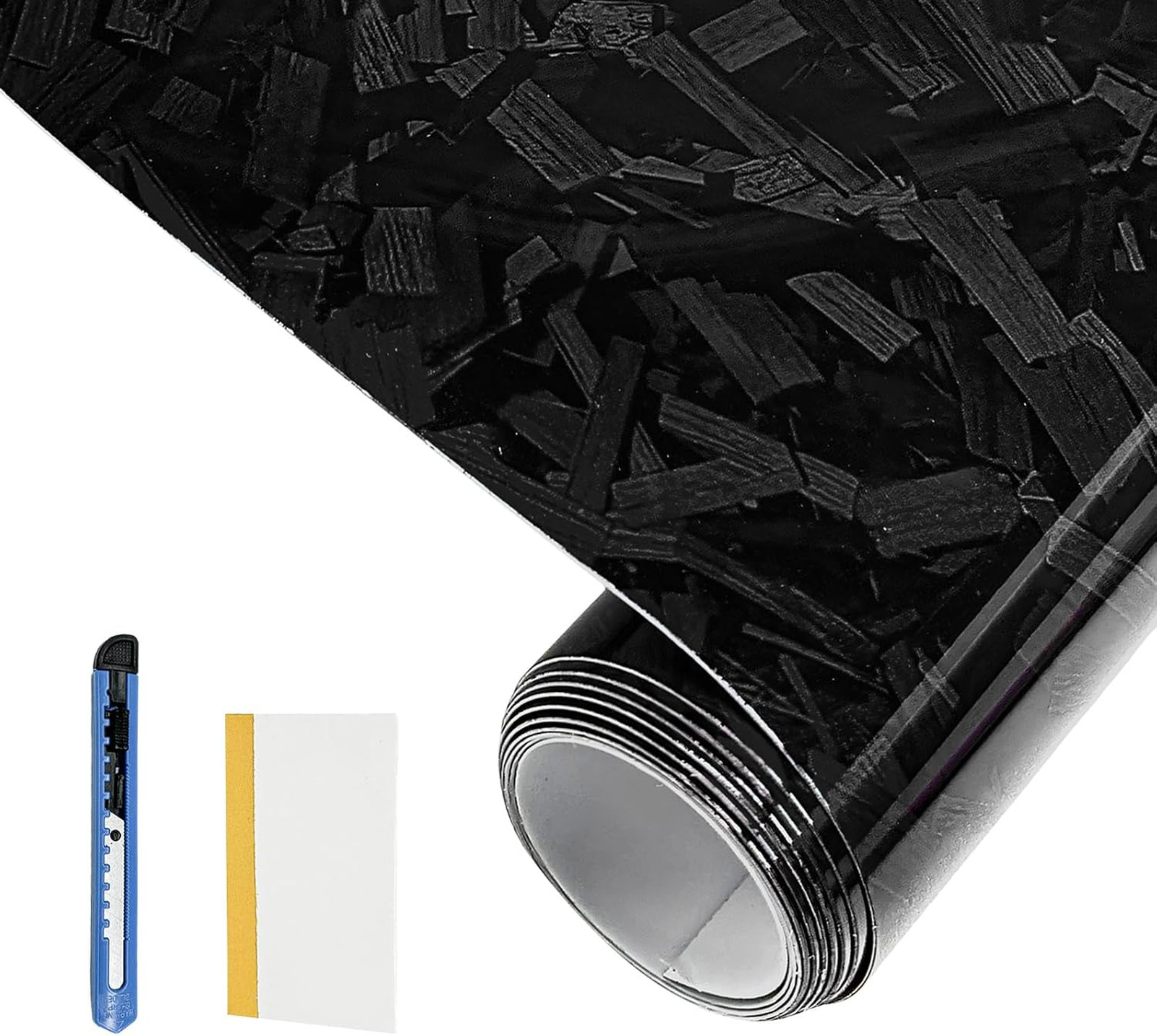 Forged Carbon Fiber Vinyl Wrap, Self-Adhesive Air Release Film, 1ft x 3.3ft