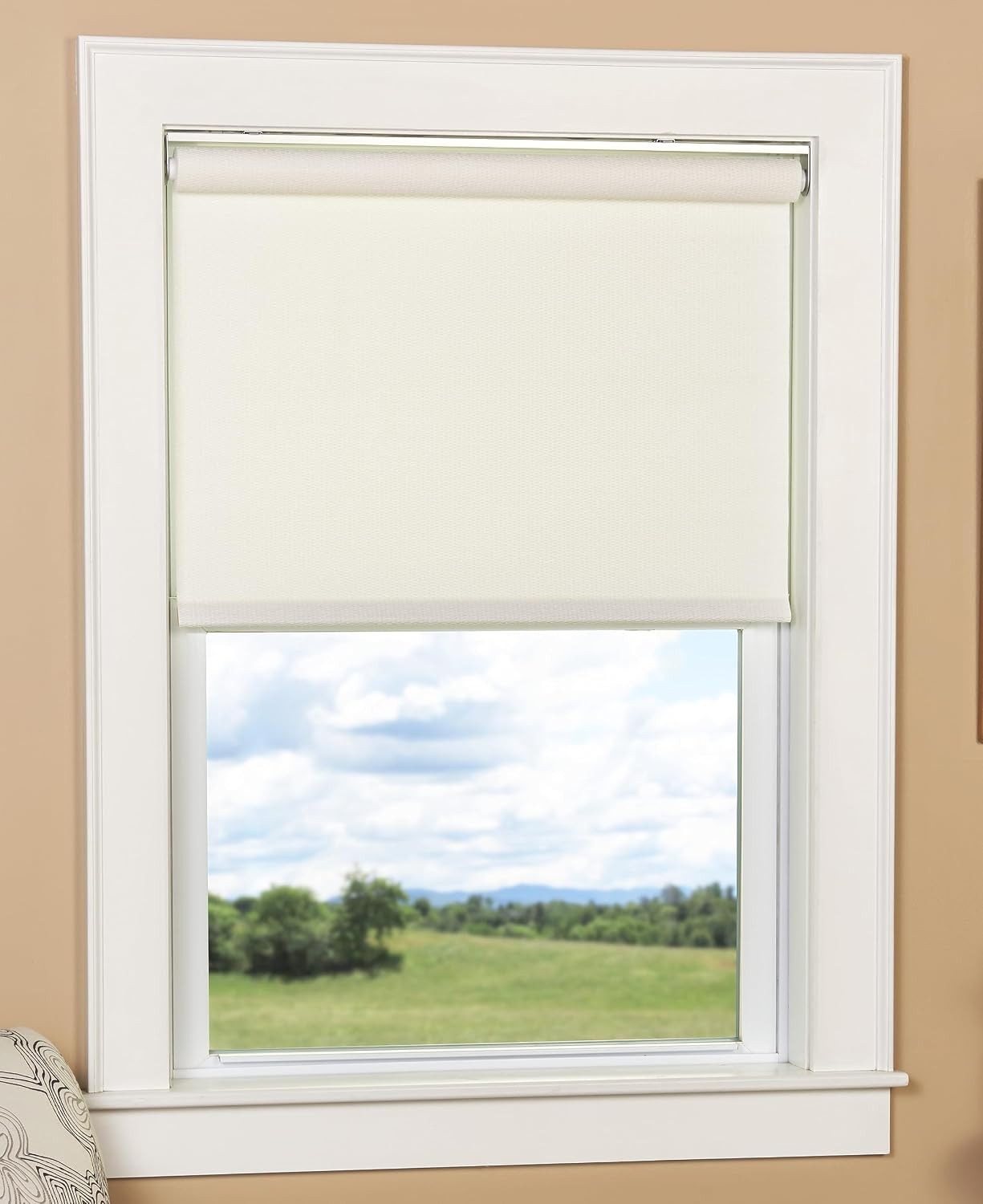 Textured Wicker Woven Cordless Spring Roller Blind Size 36″ Wide x 72″ Long
