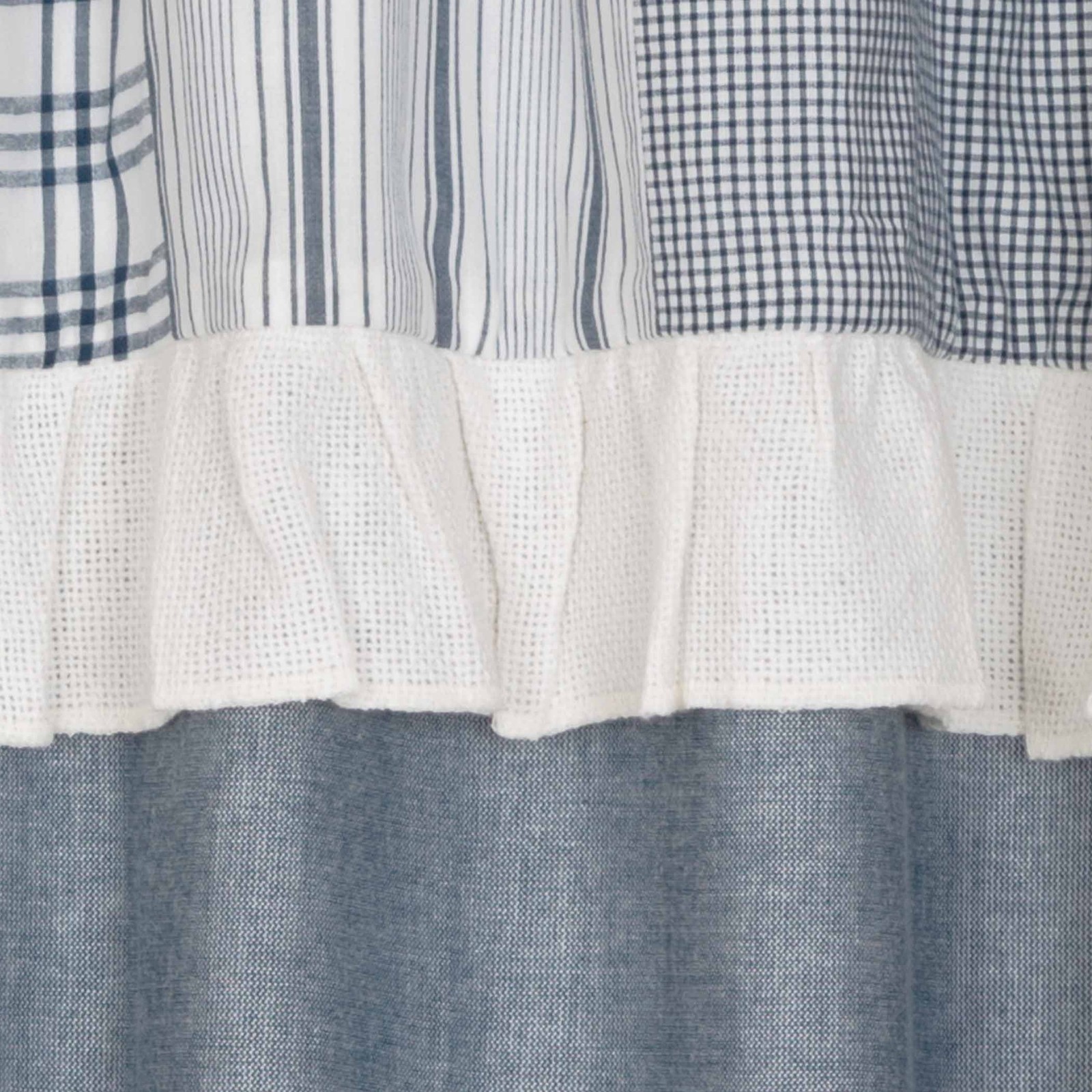 VHC Brands Farmhouse 63″x36″ Panel Pair Blue Rod Pocket Sawyer Window Curtains