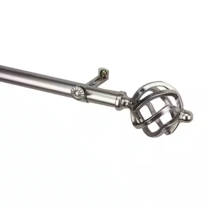 Rod Desyne Twist 13/16 in Adjustable Single Curtain Rod Satin Nickel 48 to 84 in
