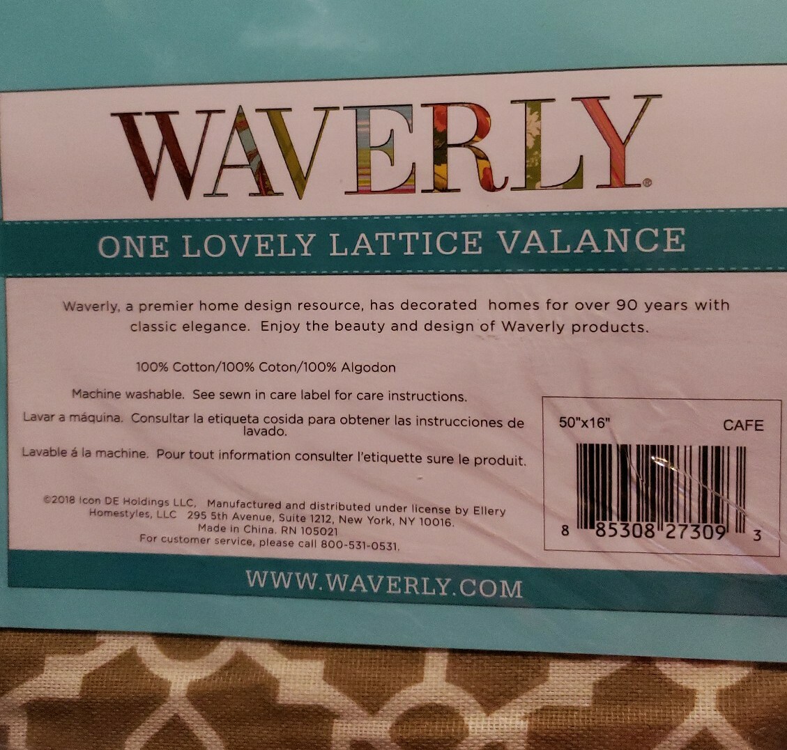 Waverly Wave cafe 100% Cotton Window Valance 50″ x 16″