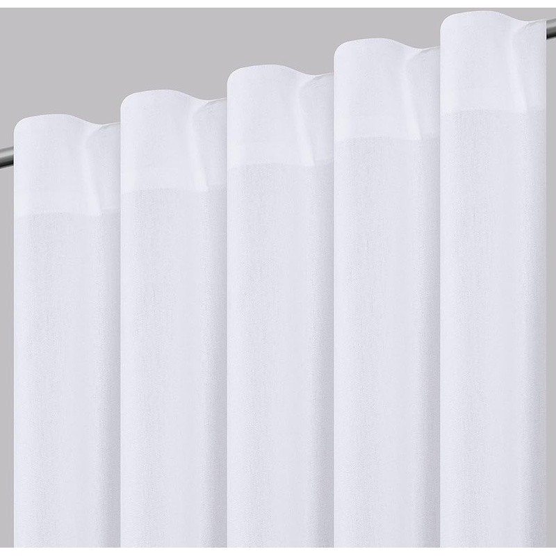 Elegant White Cotton Curtains Light Filtering Privacy 2 Panels Home Decor New