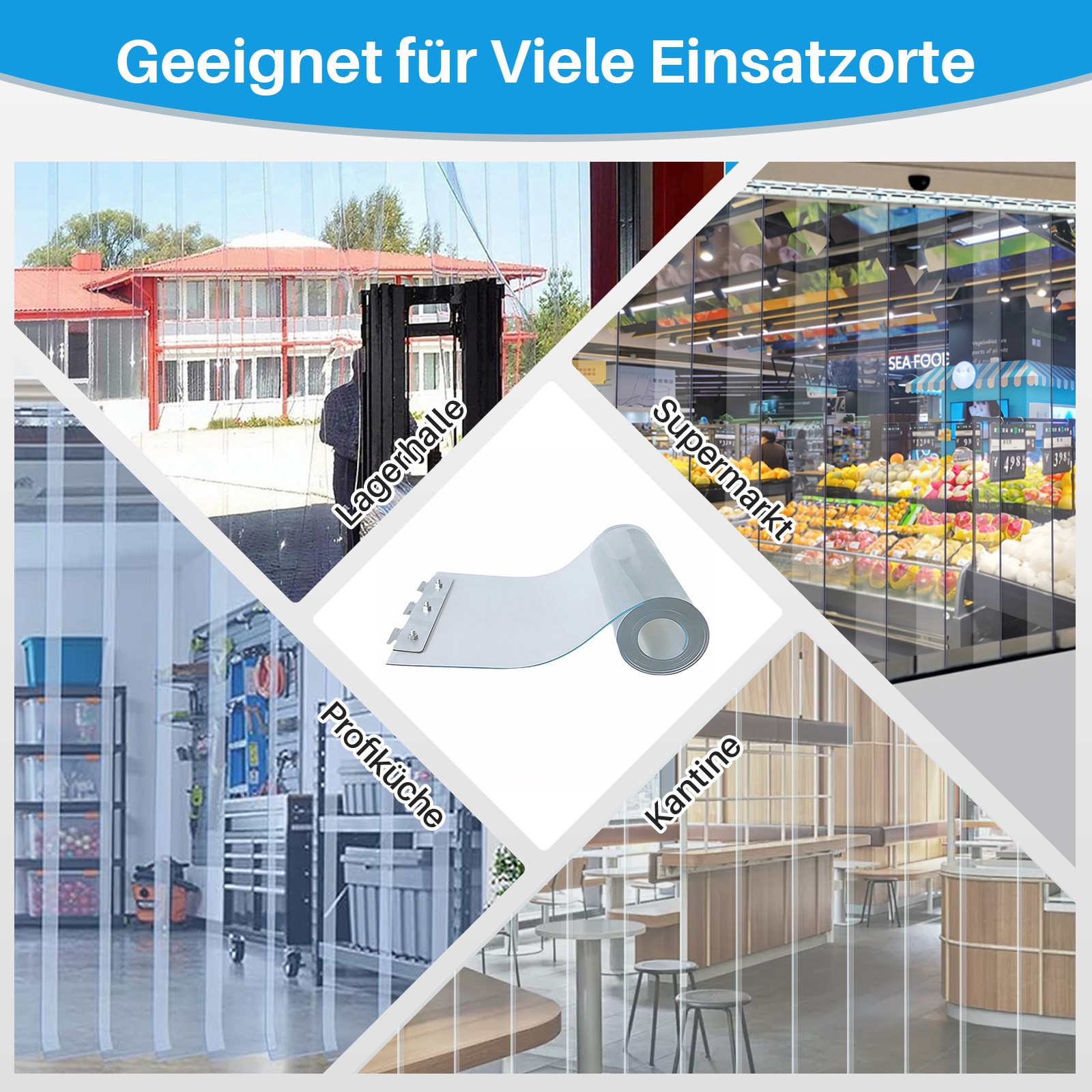 Transparent PVC Door Curtain Freezer&Cooler Door Strips for Warehouse Garage