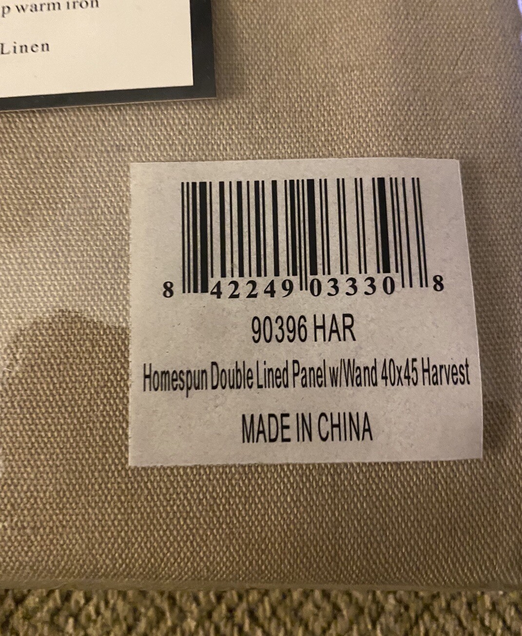 Insulated Rod Pocket Curtain Panel With Wand 40″W x 45″L In Harvest NWT 🆓📦