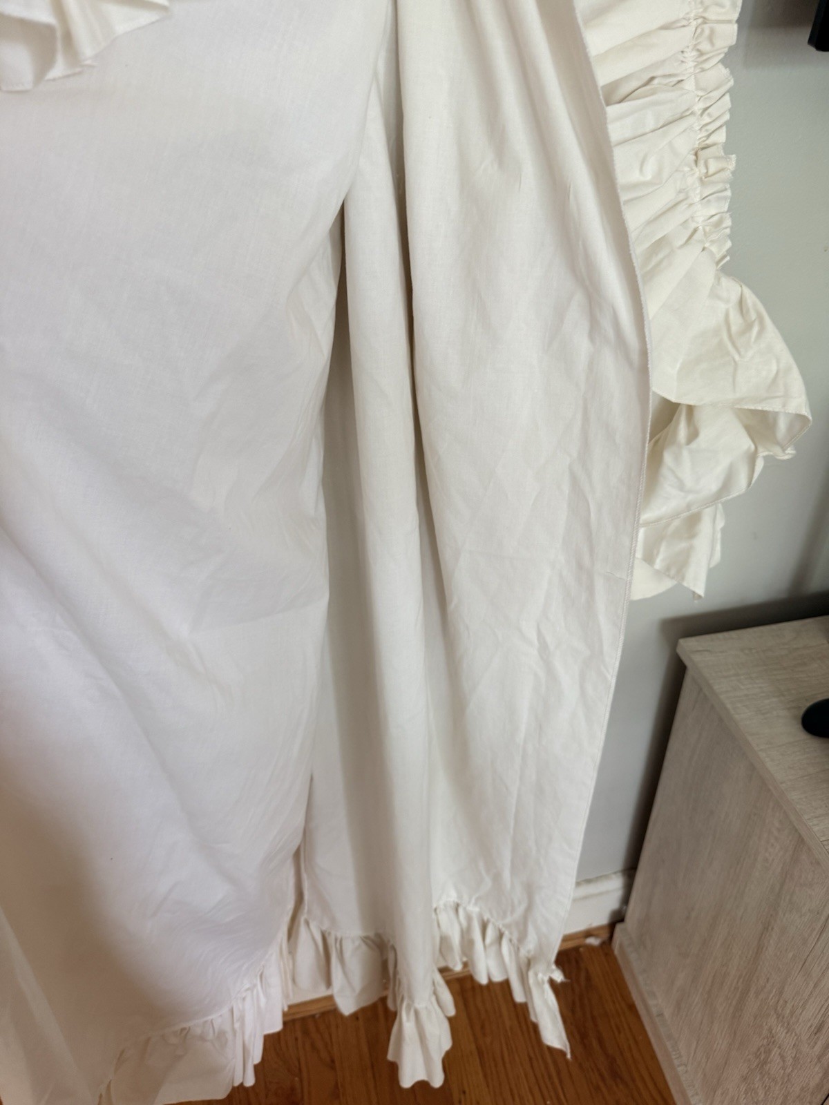 PAIR (2 PANELS) Off White Curtains Ruffle Edge 84”x80”