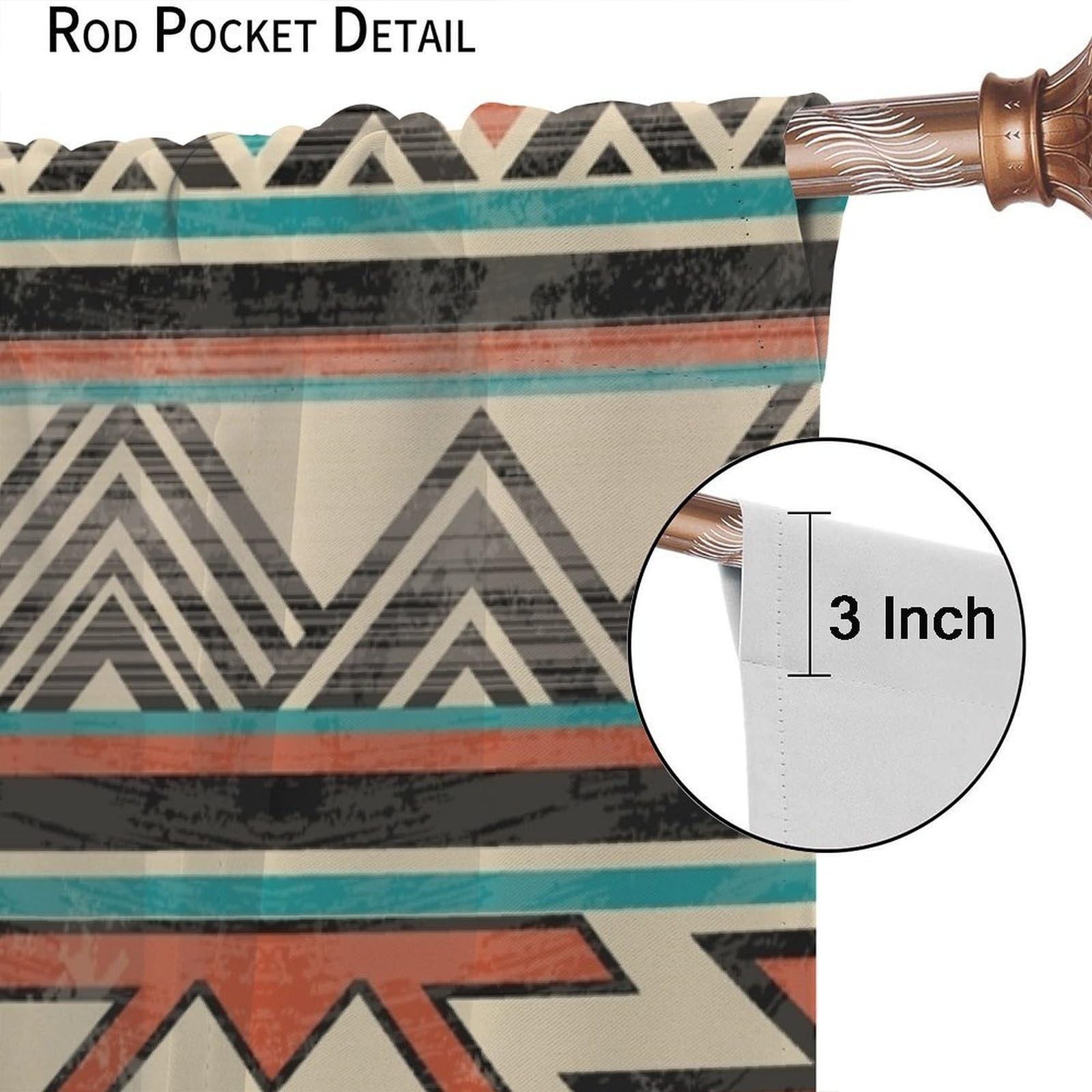Aztec Blackout Curtain, Rustic Western Fantasy Boho Tribal Southwest Native A…