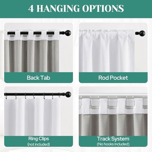 Full Chenille Blackout Curtains for Bedroom 52″W x 96″L (Pack of 2) White