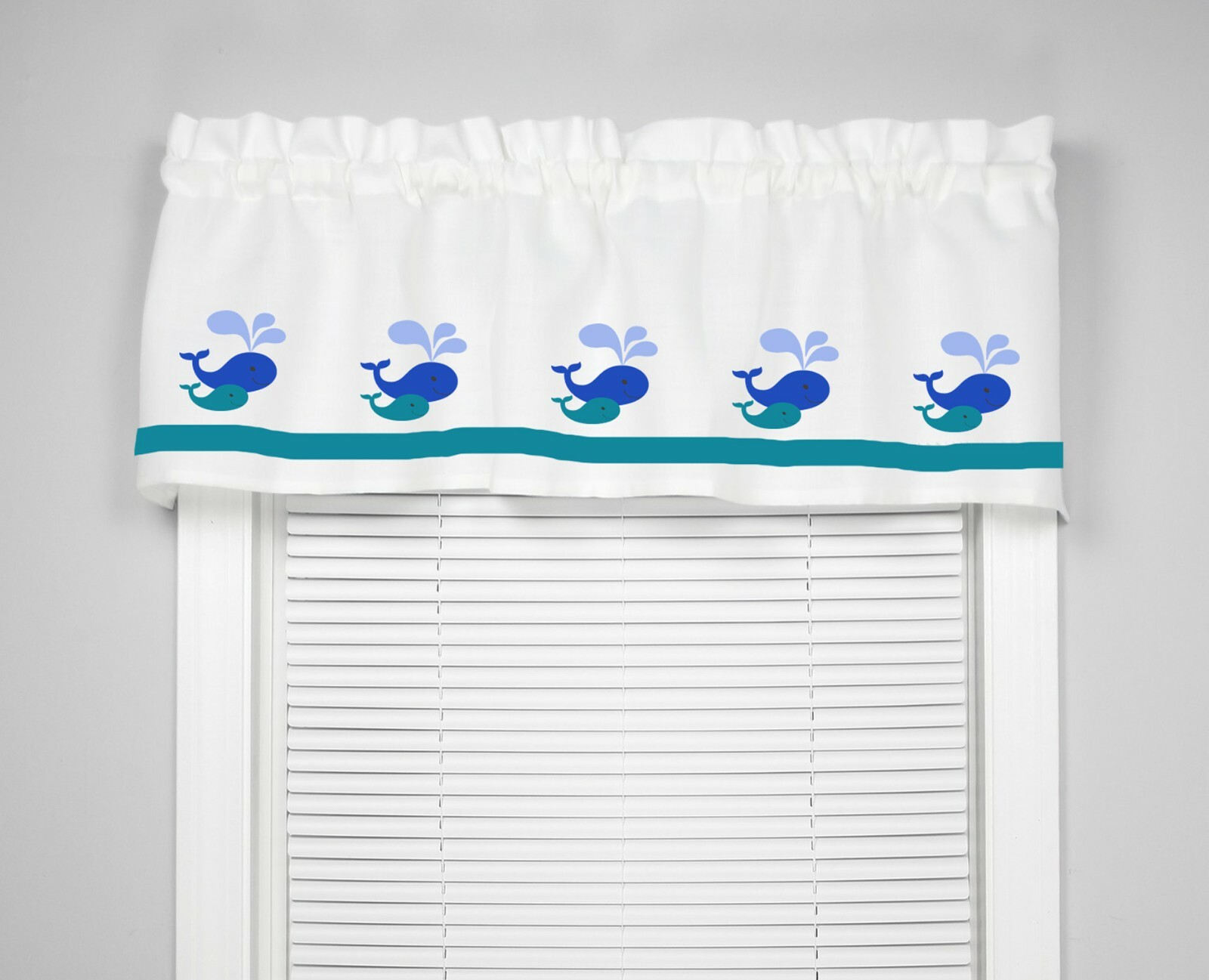 Whale and Baby Nursery Baby Animals Beach Window Valance – Your Choice of Colors
