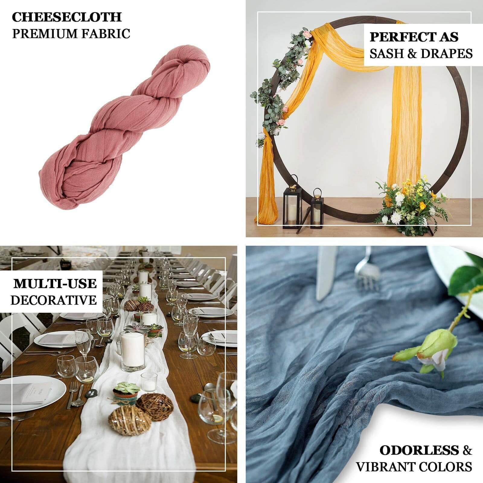 Efavormart 20ft Gauze Cheesecloth Terracotta Wedding Arch Drape,