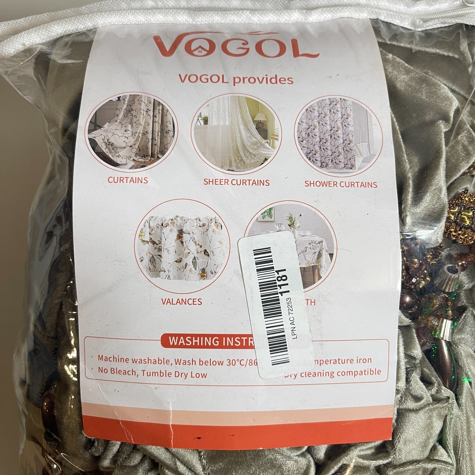 VOGOL Soft Velvet Valance Drapes with TasselsLiving Room 79″W x 43″L (Pack of 1)