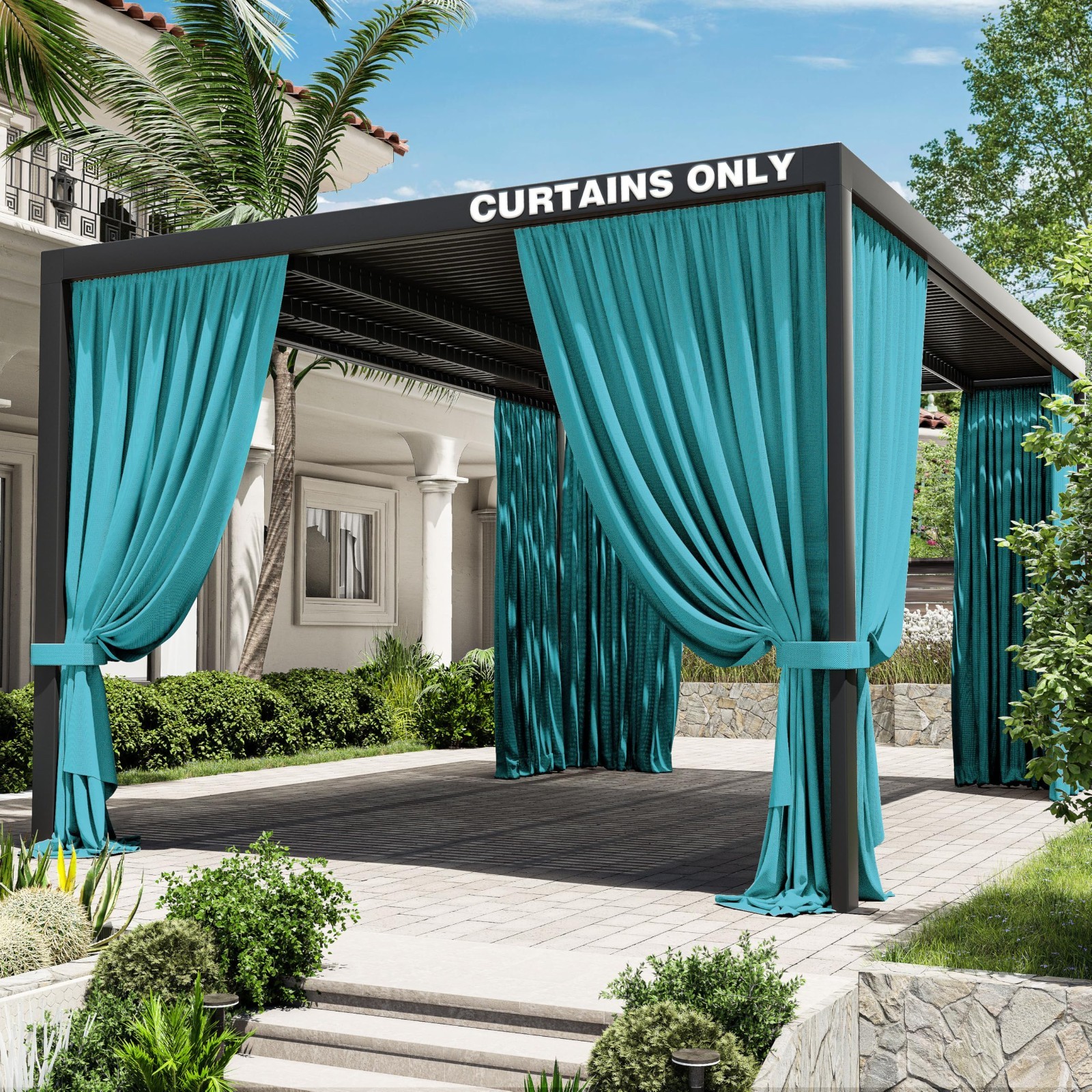 Universal Replacement Privacy Curtains for 12’×16′ Gazebo – Waterproof 4-Panels