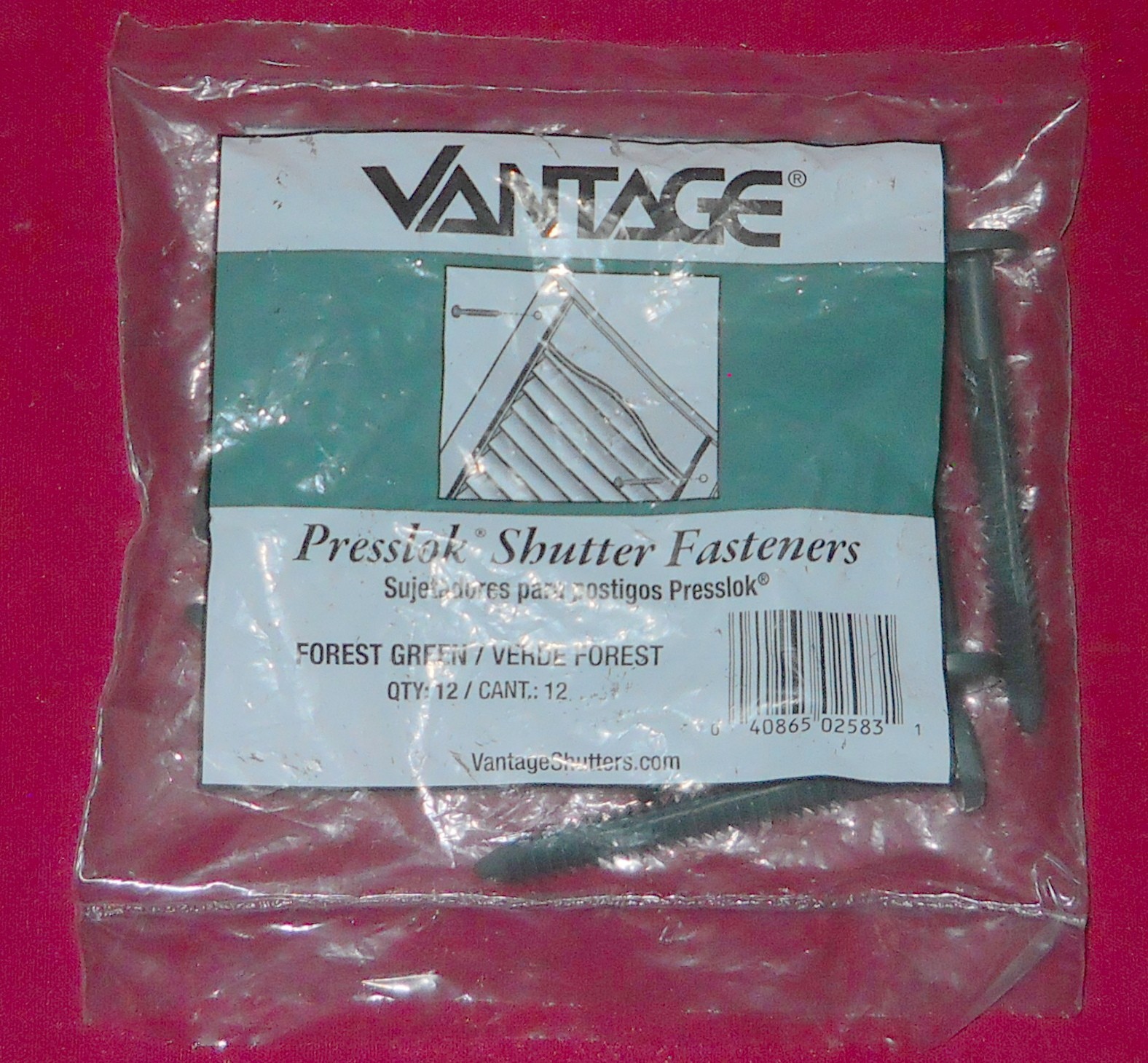 Vantage Presslok 3″ Shutter Fasteners 12 Pack – HUNTER GREEN New Verde Fast Ship
