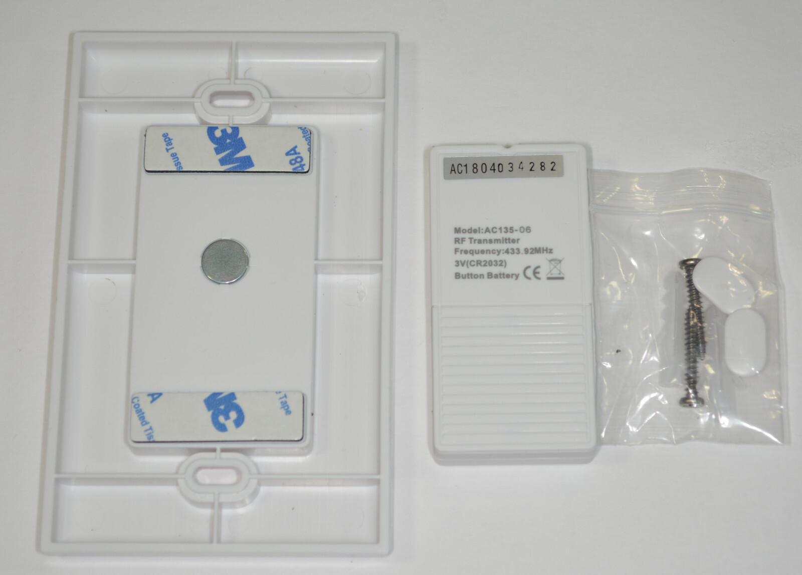 A-OK AC135-06 Roller Shade Motor Wall Mount Remote Control – White – 6 Channel