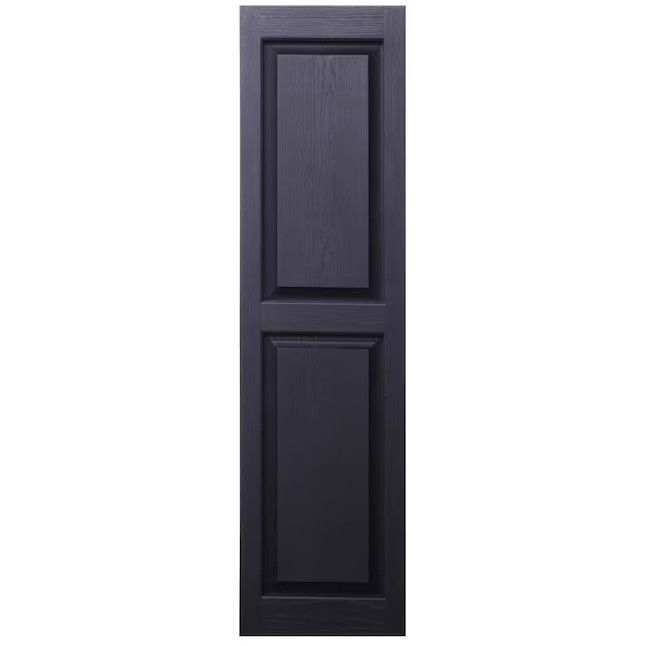 14.5-in W x 59-in H Black Raised panel Exterior Shutters ( 2 -Pack )