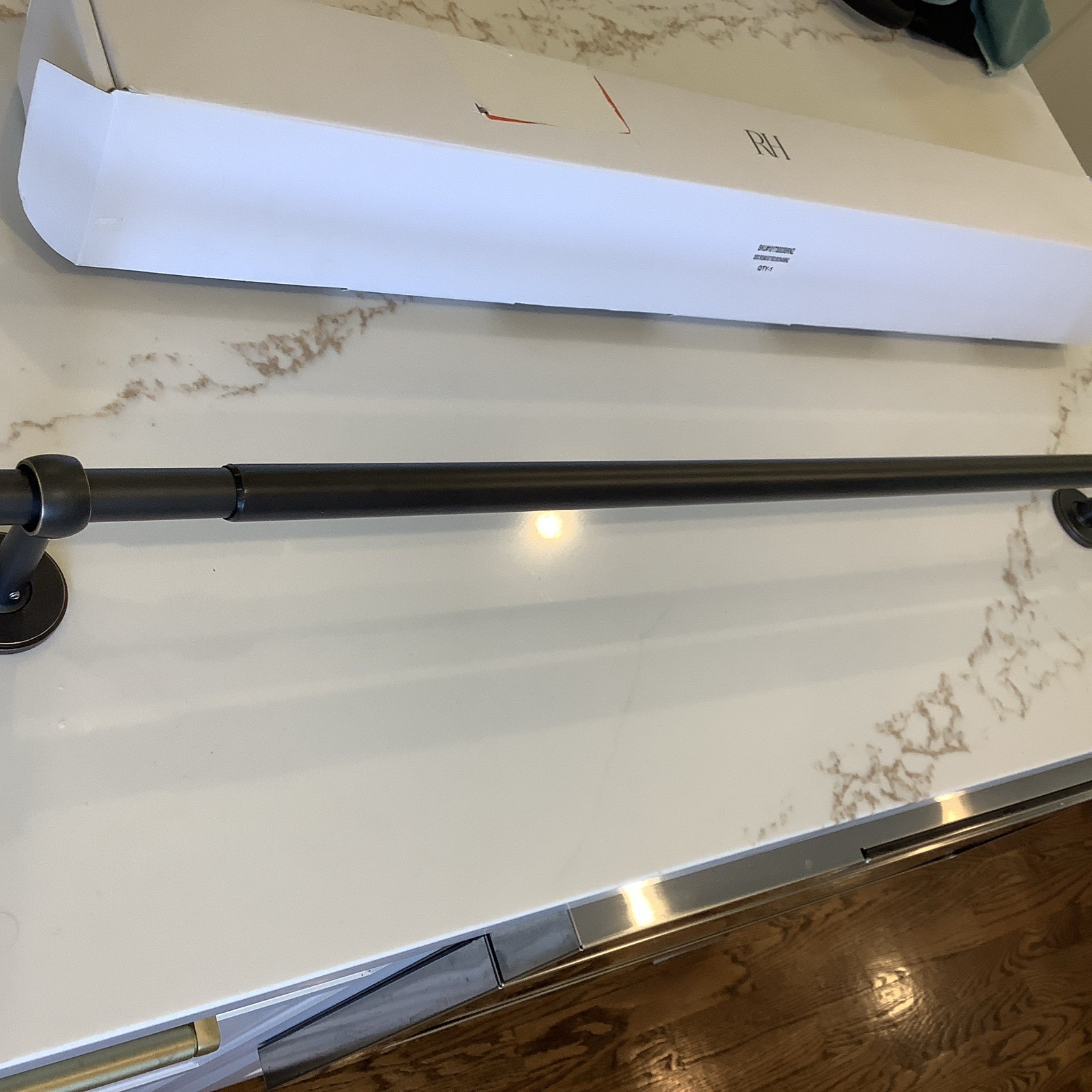 Restoration Hardware Easton Solid Bronze Endcap Finial & Rod Set Small 28-48 in