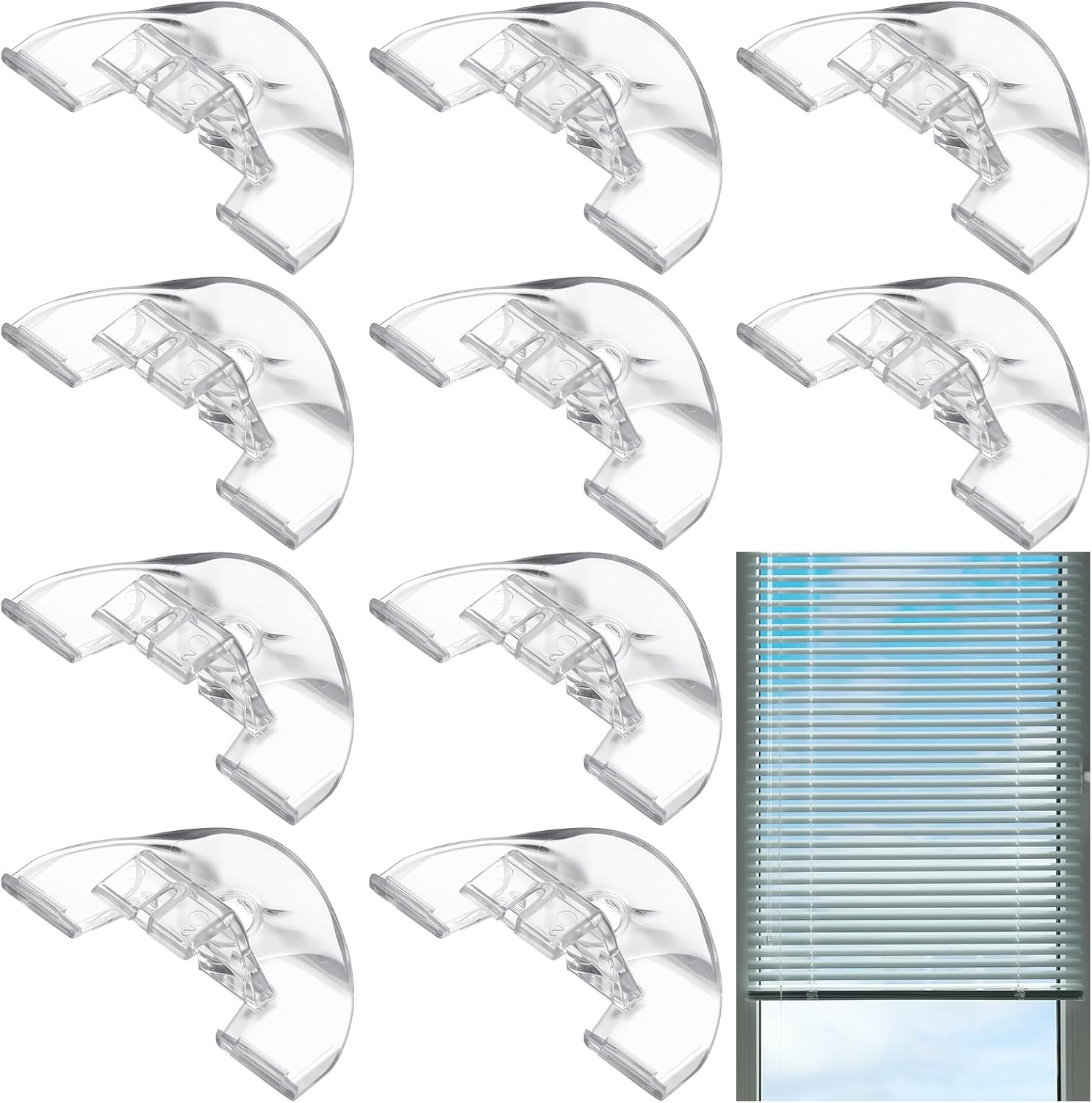 10 Pcs Shade Pulls Cordless Honeycomb 2.05 inches x 0.98 inches, Clear