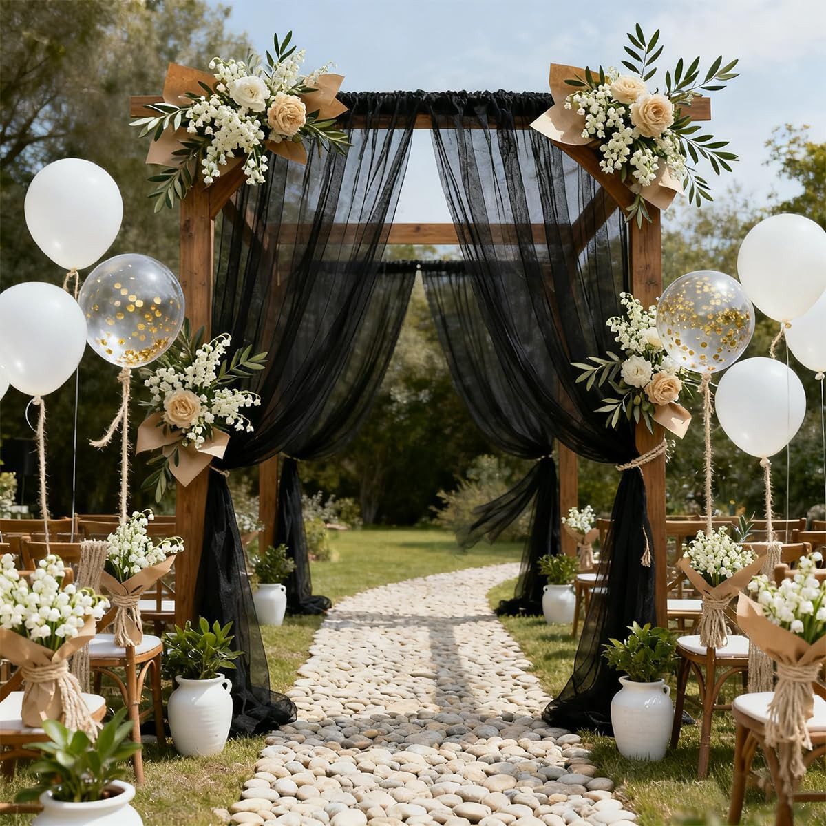 Extra Wide Outdoor Curtains Waterproof Mesh Screen for Patio Lightweight Privacy